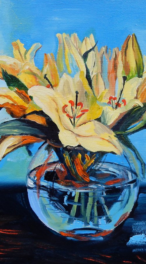 Yellow lilies flowers. by Vita Schagen