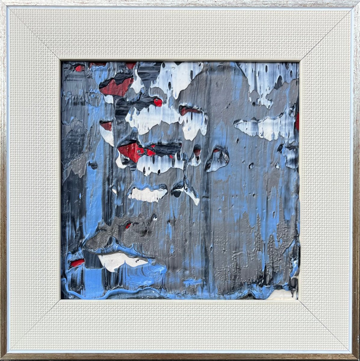 Abstract Oil Painting By Svitlana Andriichenko, 8 X 8", Dance Of Blue Shadows, Original Artwork