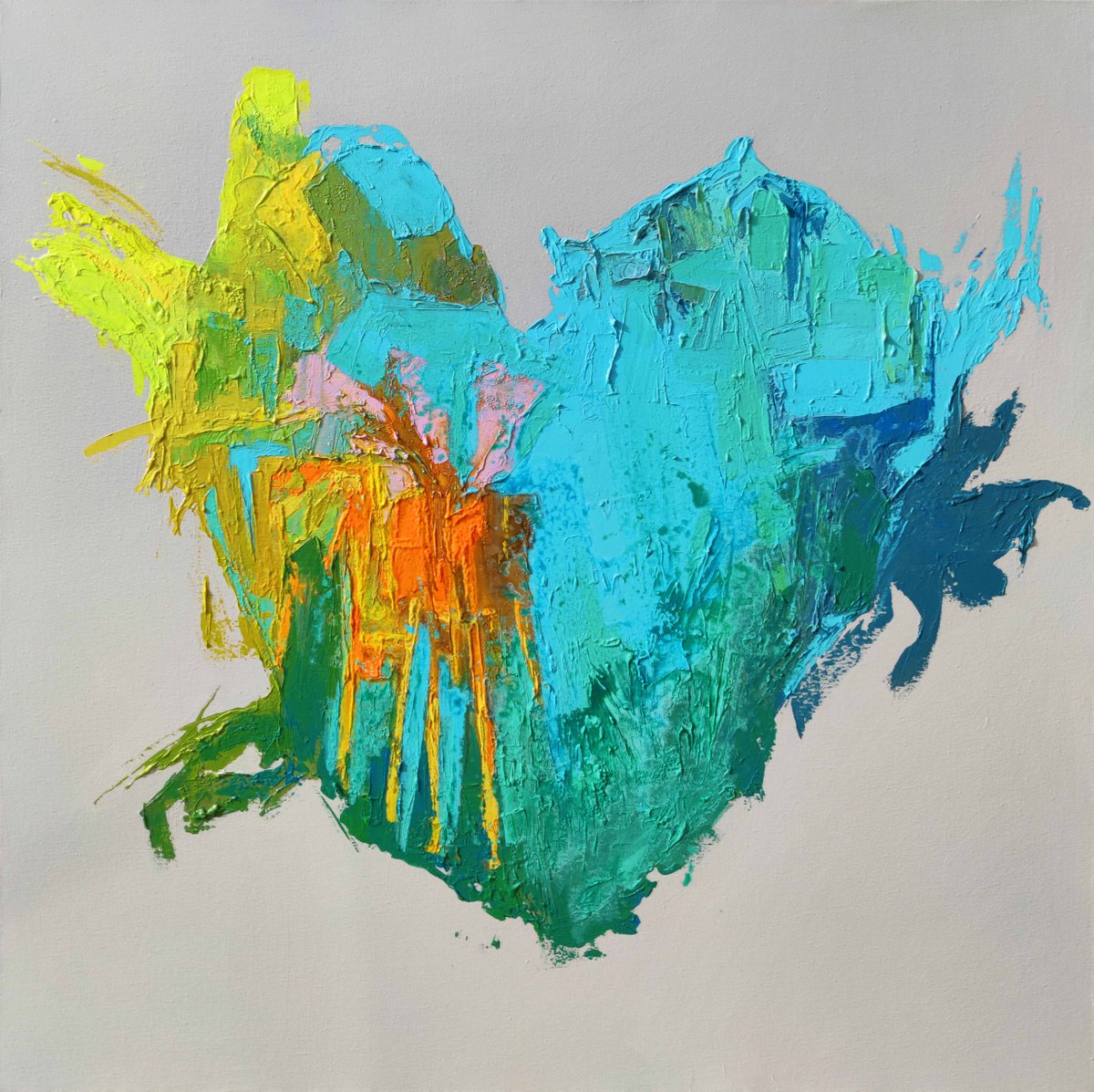 Abstract Acrylic Painting By Abhishek Kumar, 54 X 54, Love 2022, Original Artwork