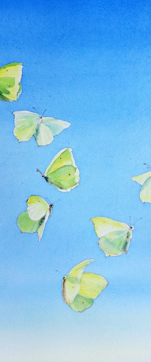 The Dance of the Butterflies - by Olga Beliaeva Watercolour