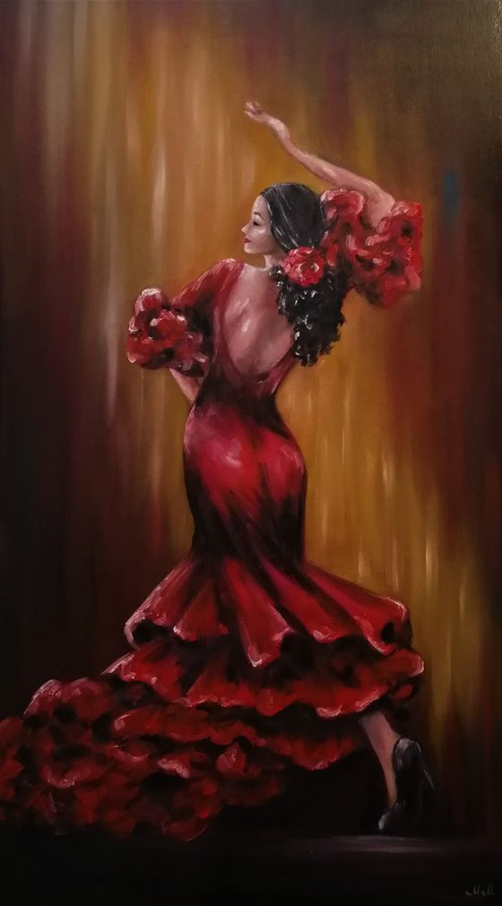 Flamenco dancer - original oil painting
