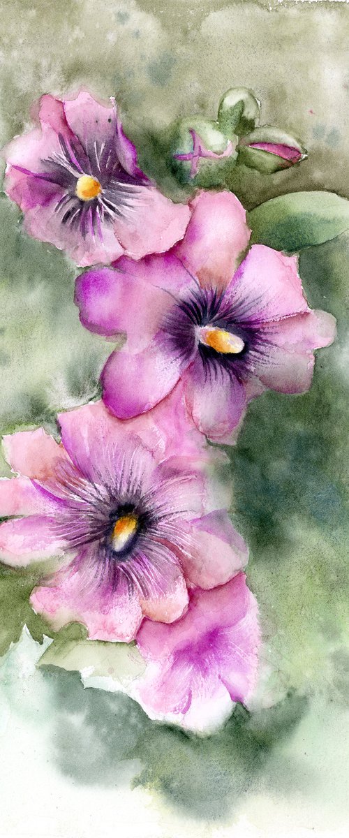 Hollyhock flowers by Olga Tchefranov (Shefranov)