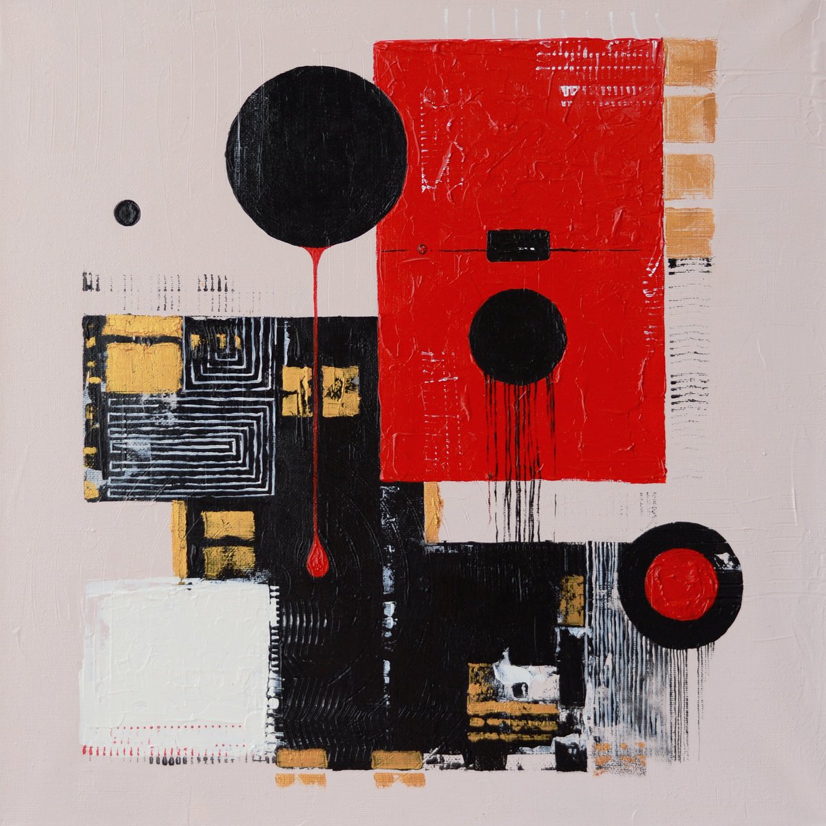 Abstract Acrylic Painting By Anna Shee, 16 X 16, Abstract #4, Original Artwork