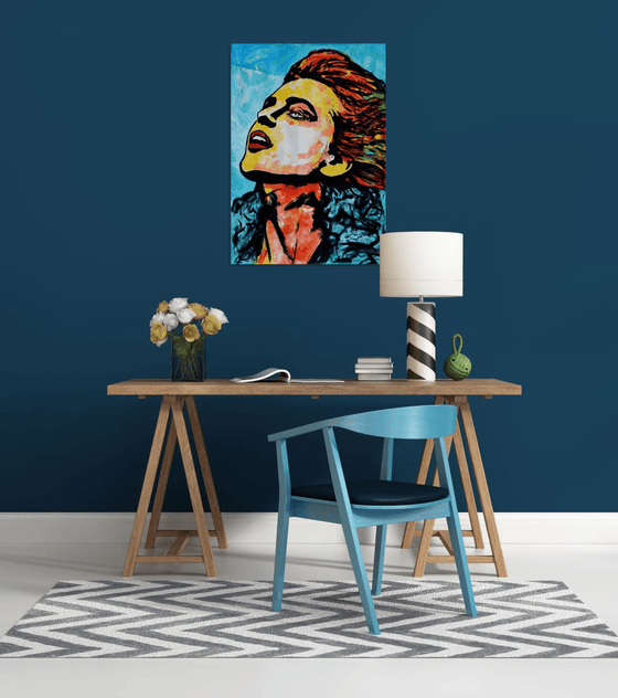 Sunrise Wind - Large Emotional Original Modern Art Painting Portrait