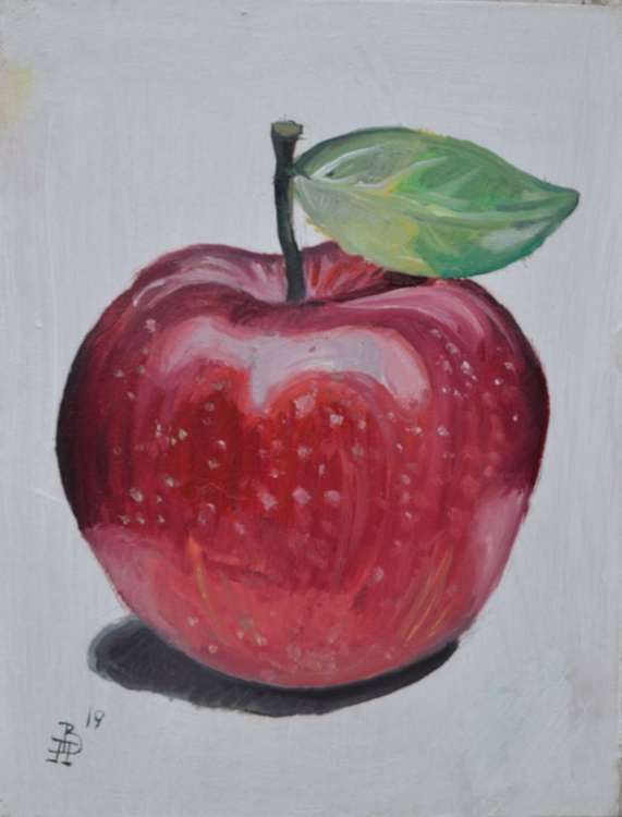 An Apple Oil Painting By Vitalii Panasiuk Artfinder