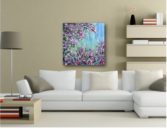 Lilac Season - Textured Spring Flowers Painting on Canvas