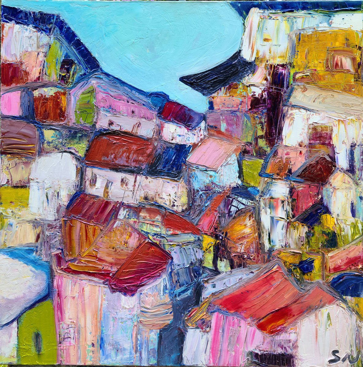 Abstract village by Stacy Neasham