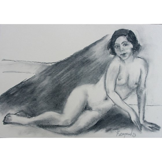 Female Figure 21 Charcoal Sketch