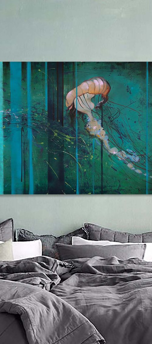 Depth Perception for Two 48x24" Painting on Canvas by Bo Kravchenko by Bo Kravchenko