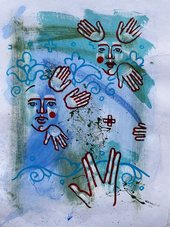 Abstract faces painting