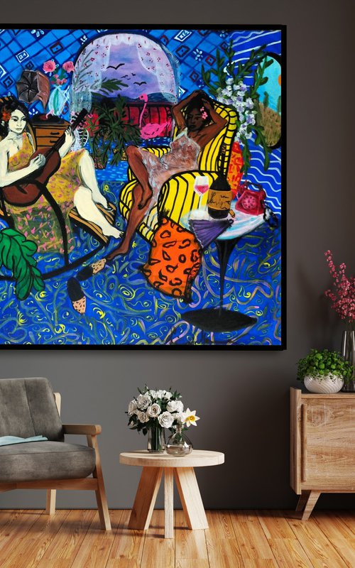 What life gave us 2021 - original XL painting on canvas - free shipping by Hanna Dujmović