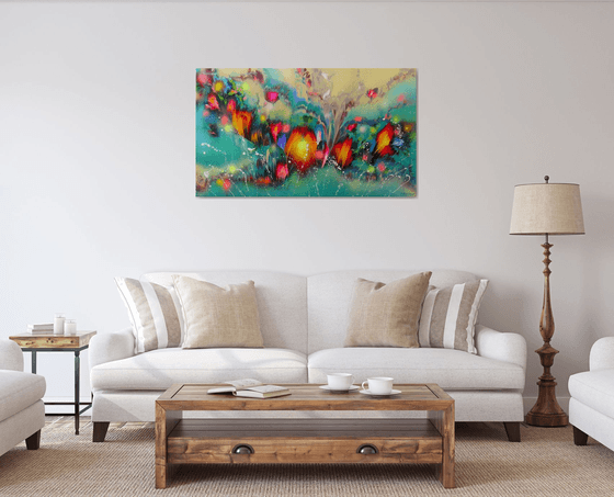 "Floral Sunset" LARGE Painting