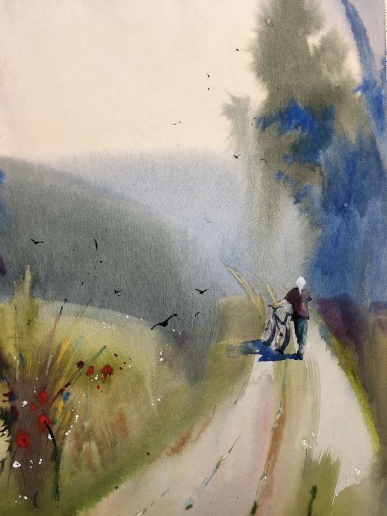 Watercolor “On the way”