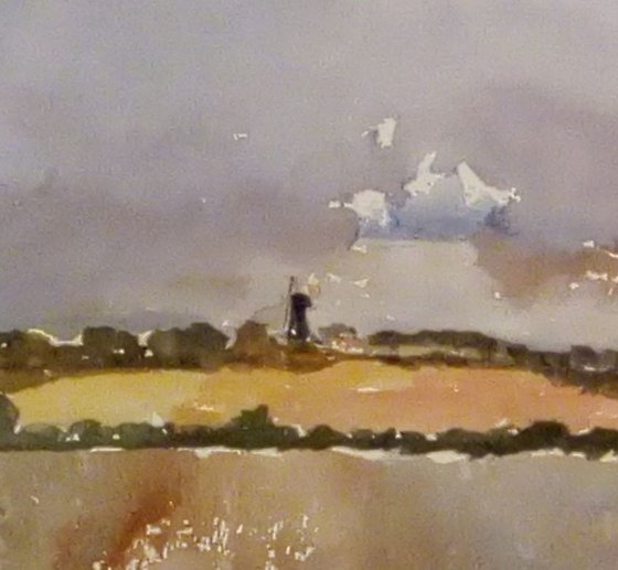 Storm over East Kent at Sarre - An original 'plein air' watercolour on paper!