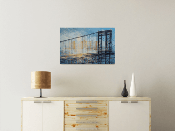 New York - The Manhattan Bridge At Sunset