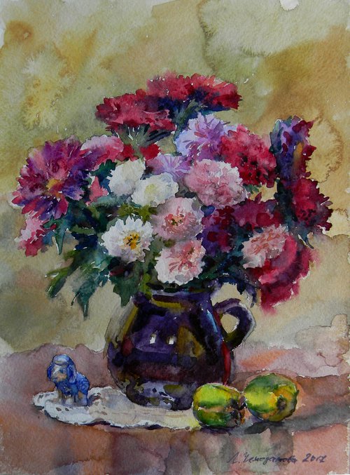 Bouquet of asters by Liudmyla Chemodanova