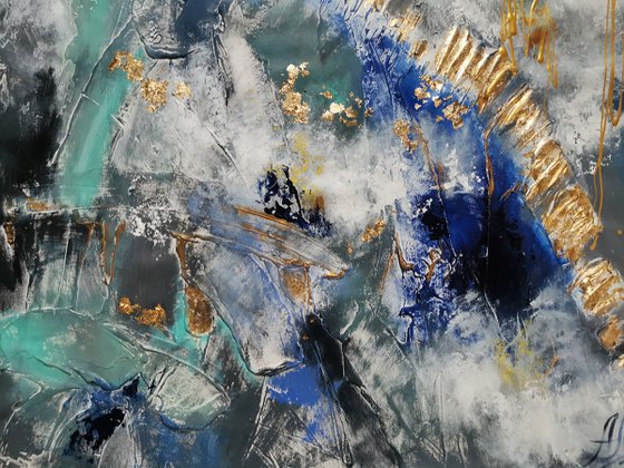 Modern Wall Art, Gray blue painting