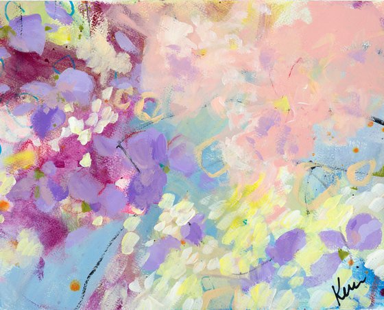Petal Drift 16x12" Soft Abstract Floral Original Painting on Paper