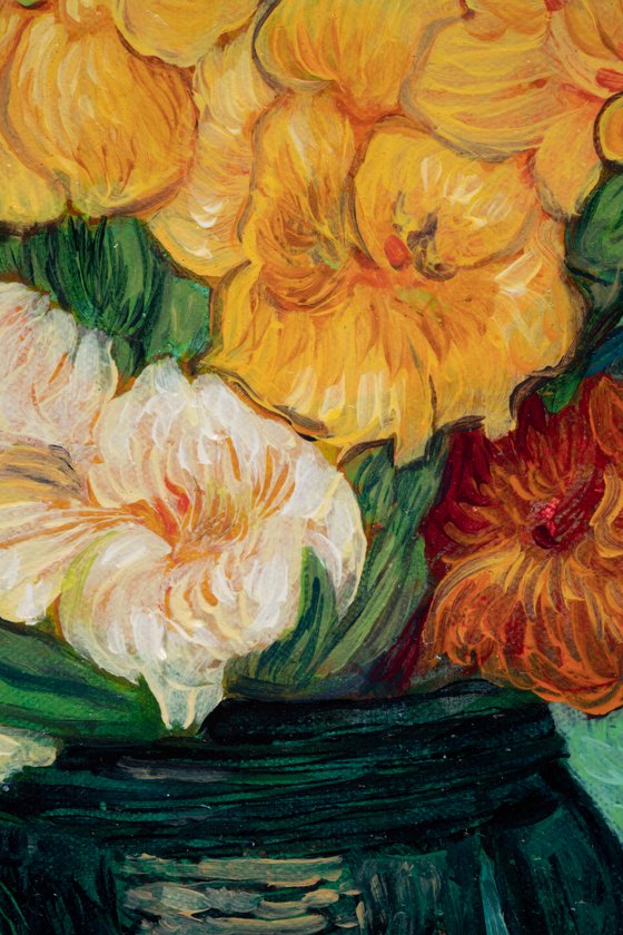 Gladioli in a Green Vase