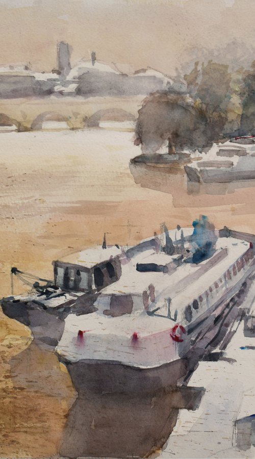 Seine in winter by Goran Žigolić Watercolors