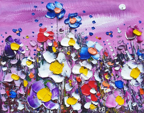 "Abstract Mauve Flowers in Love"