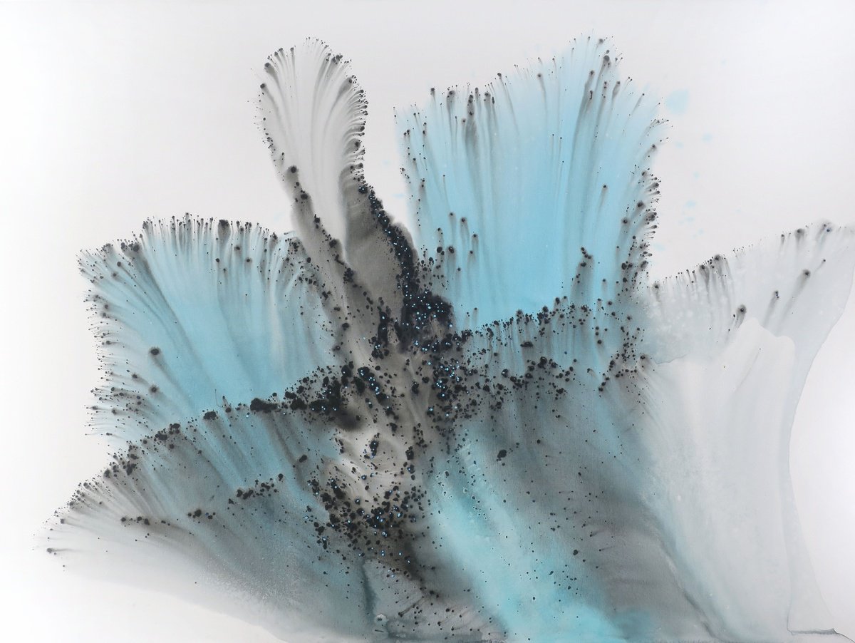 Abstract Acrylic Painting By Muriel Napoli, 63 X 47", Nature 218, Original Artwork