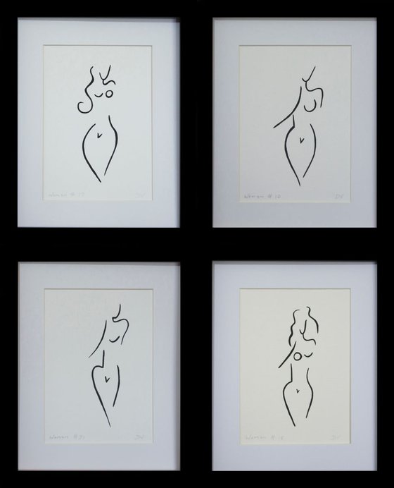 Women series line drawings - set of four #2