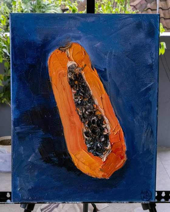 Papaya Impasto Oil Painting