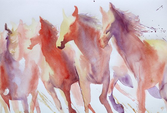 Horse painting large - "Wild and Free"