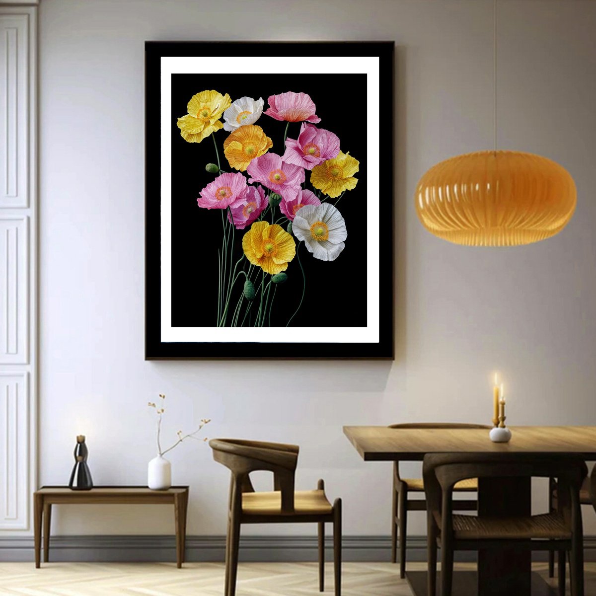 Photorealistic Botanical Photograph By Michael Filonow, 26 X 32", Poppies 38, Original Artwork