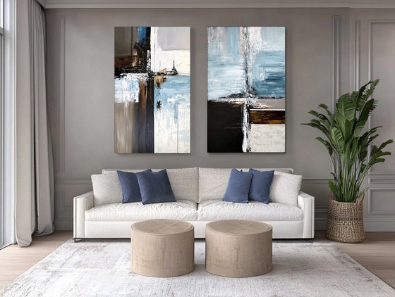 Between Structure and Tide set diptych