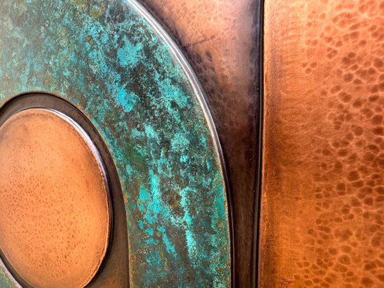 "Intervals " Copper Patina Wall Relief