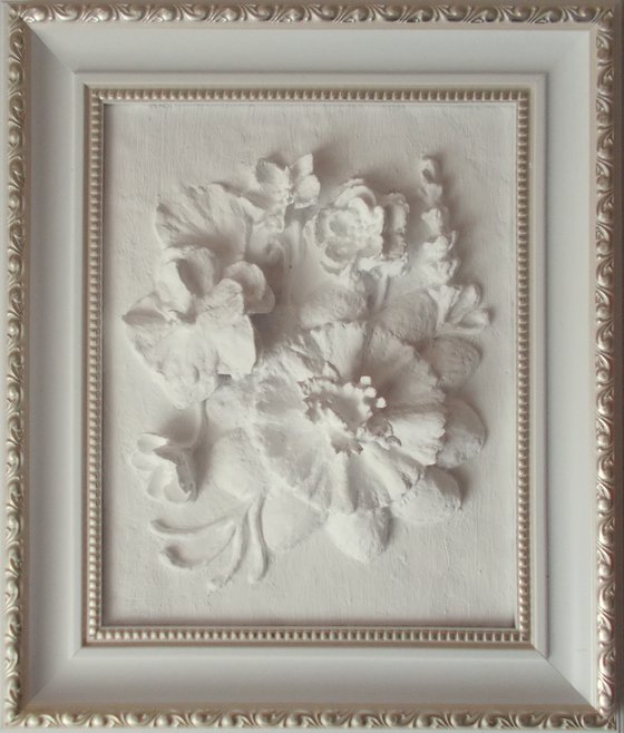 sculptural wall art "Small white No. 3"