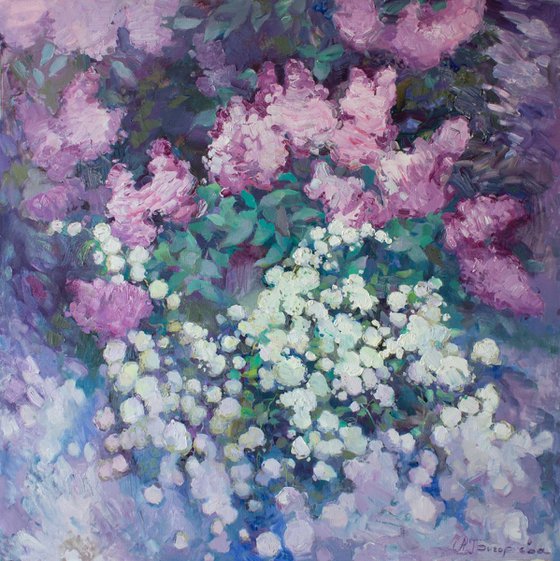 White bush in lilac