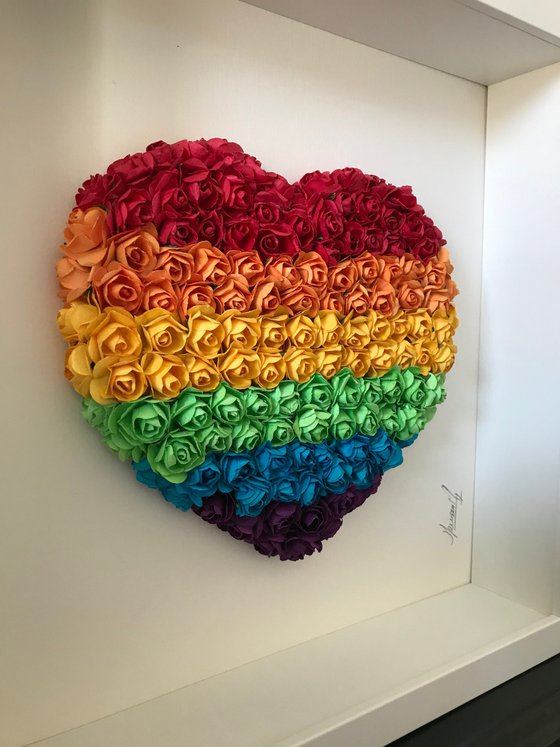 Love and Pride - Rainbow Heart of roses