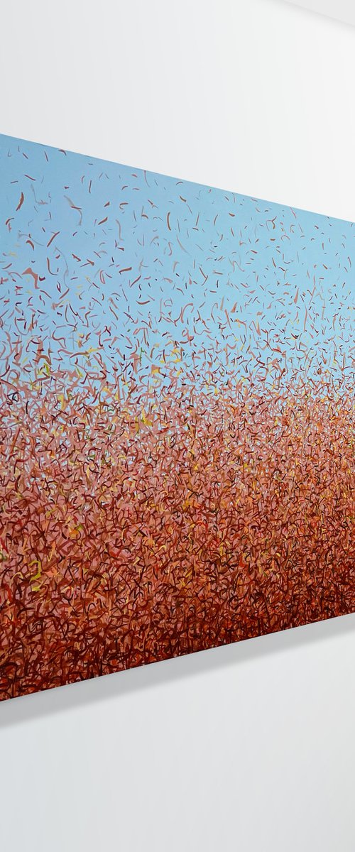 The Watarrka Dance 152 x 61cm acrylic on canvas by George Hall