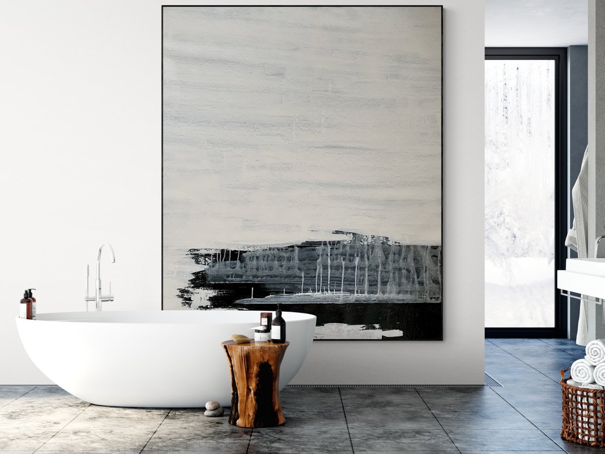 Abstract No. 822 extra large white minimalism XXL by Anita Kaufmann