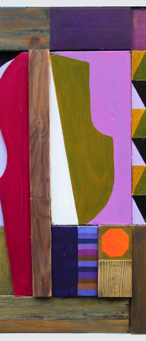 Relief with red octagon by Liam Hennessy