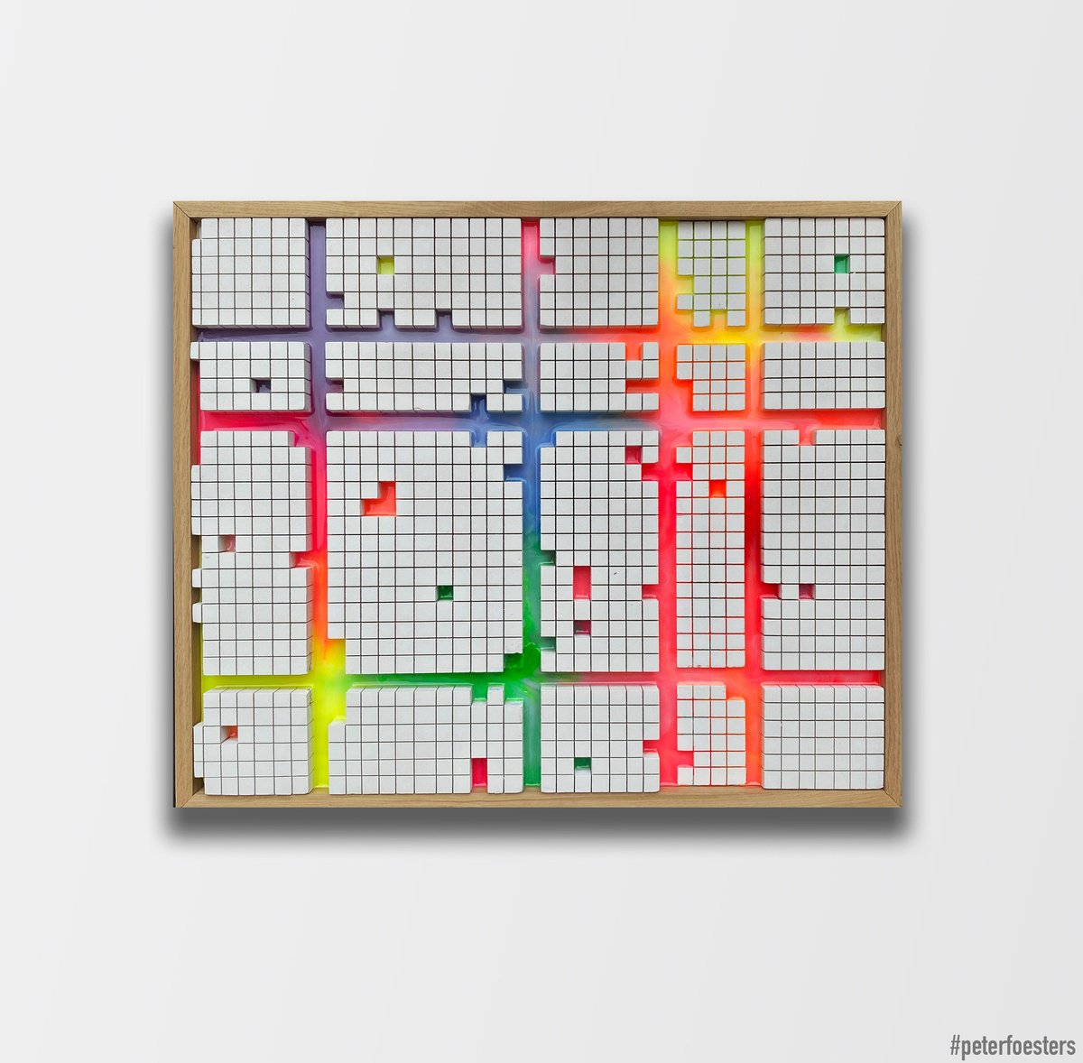 Geometric Abstract Painting By Peter Foesters, 24 X 20", Fragments Of Light, Original Artwork