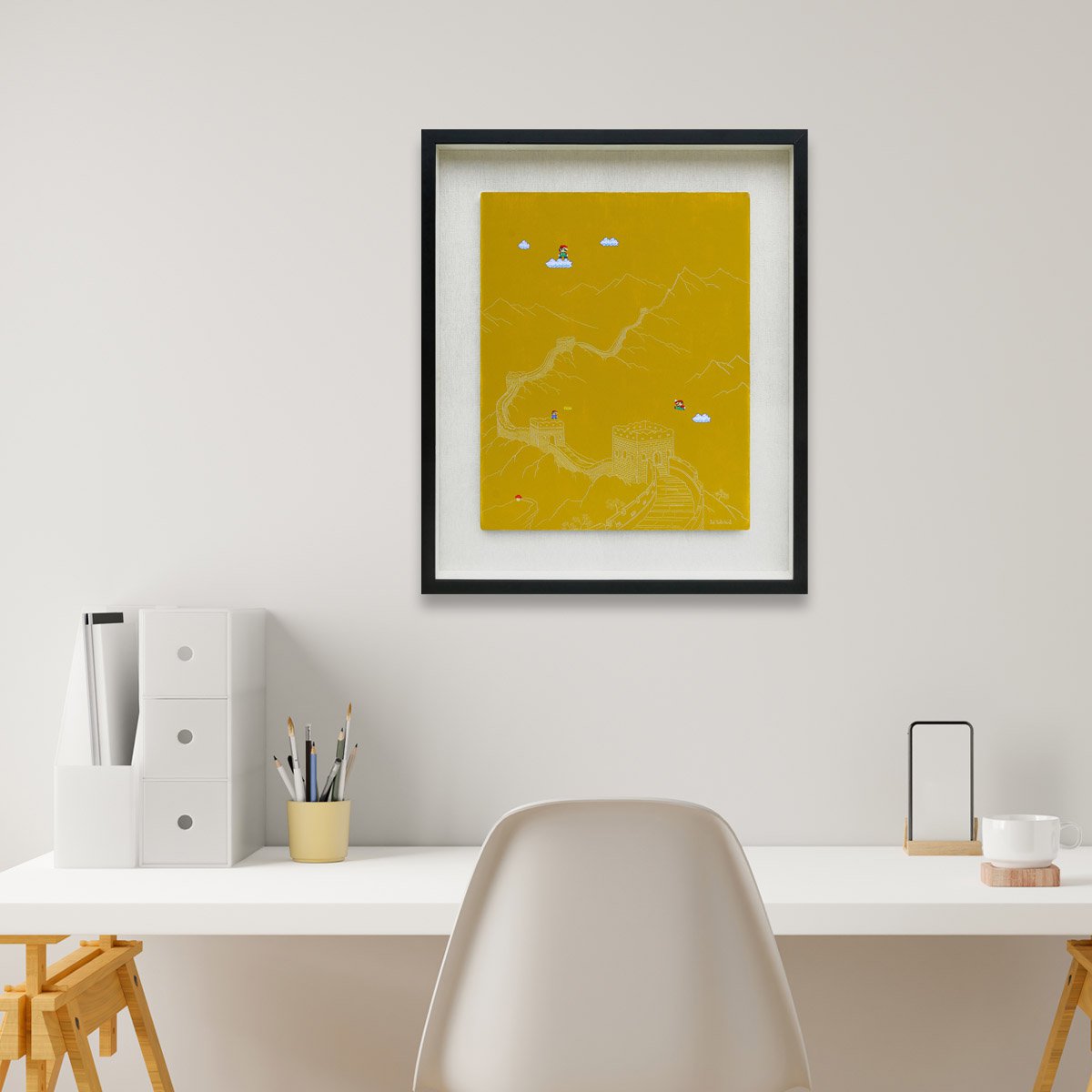 Urban And Pop Landscape Oil Painting By Yuan Hua Jia, 24 X 28", Unknown World No.7 ( Ori ), Original Artwork