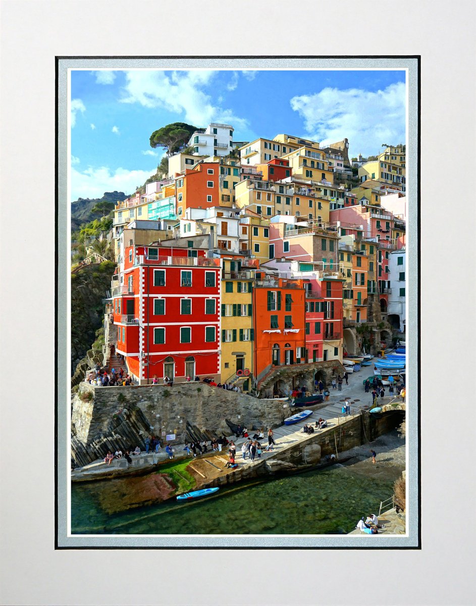 Photorealistic Landscape Photograph By Robin Clarke, 14 X 11", Riomaggiore Cinque Terre Italy, Original Artwork