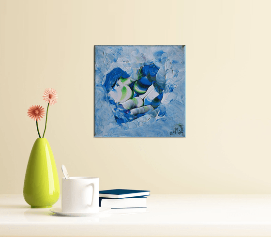 Angel love - ABSTRACT - IDEAL GIFT - ACRYLIC PAINTING -  PALETTE KNIFE