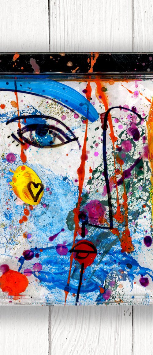 Mixed Media Funky Face 35 by Kathy Morton Stanion