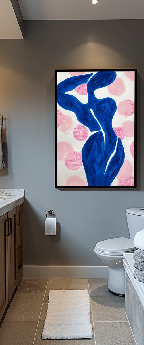 Blue Pink Minimalist Painting by Sasha Robinson