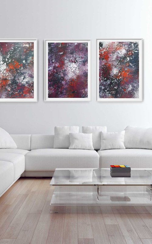 Red wine (triptych) by Olga Onopko