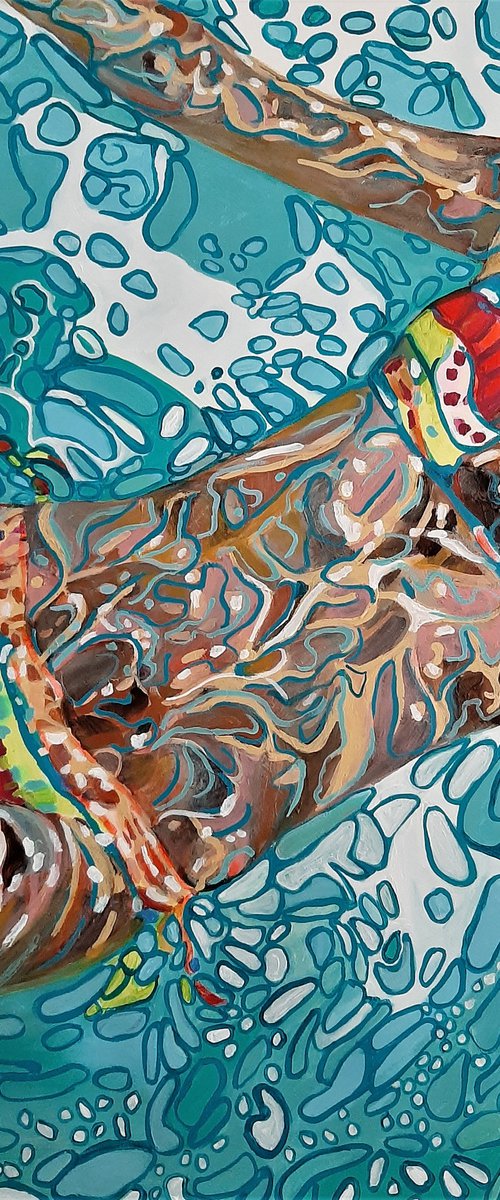 Swimmer / 96 x 72 cm by Alexandra Djokic
