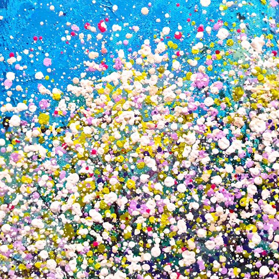 White blooming tree painting Abstract blossom Tree Painting, Spring Breeze