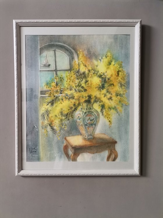 Still life with mimosa