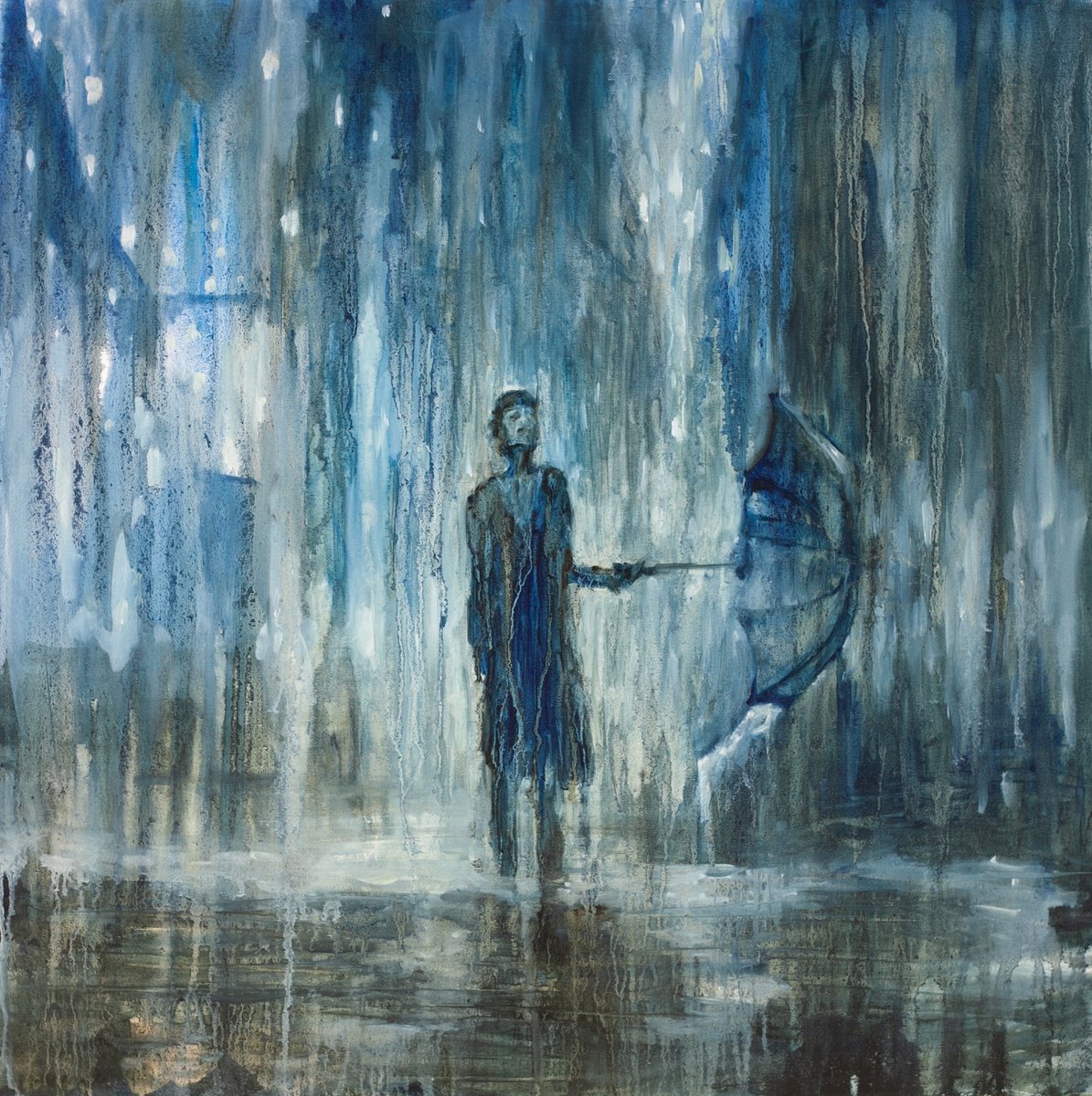 Expressive Portrait Oil Painting By Liudmila Pisliakova, 20 X 20", I