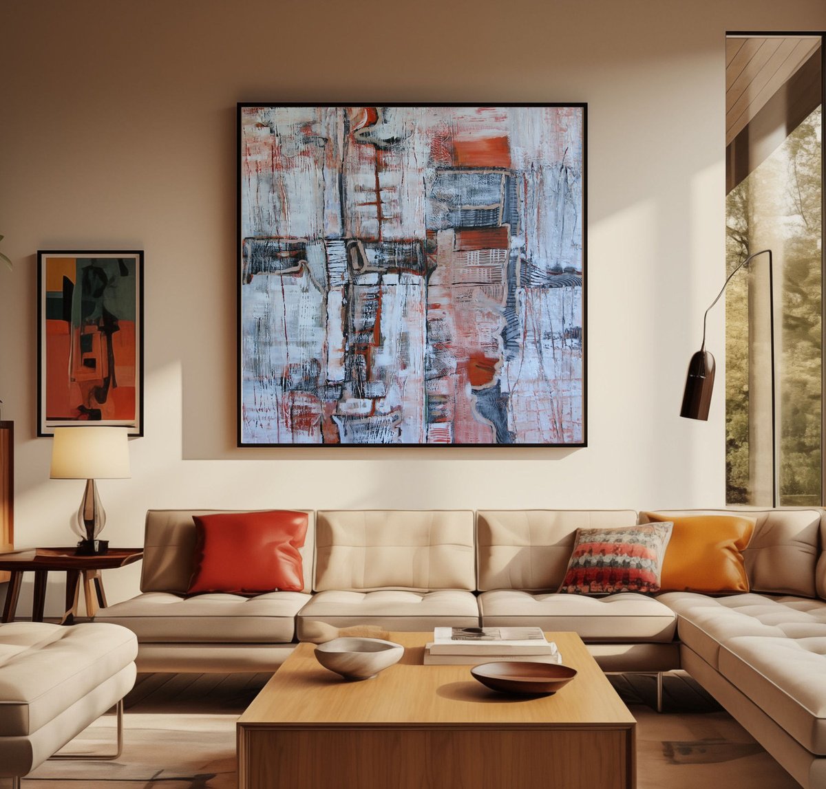 Organic Abstract Acrylic Painting By Loretta Kaltenhauser, 40 X 40", One Thing Leads To Another, Original Artwork